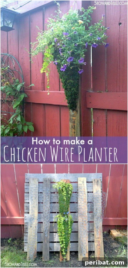 DIY Vertical Gardens: Simple Projects for Any Space 6 Repurposed Chicken Wire Planter