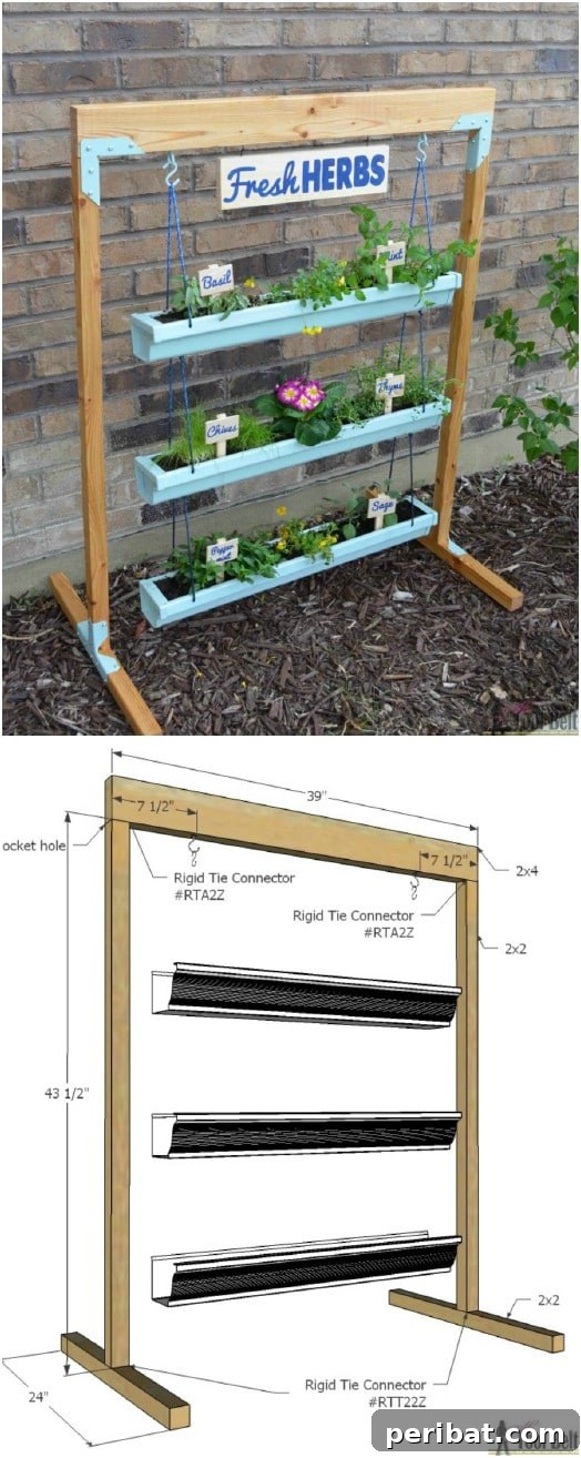 DIY Vertical Gardens: Simple Projects for Any Space 10 Adorable Hanging Gutter Planter And Stand