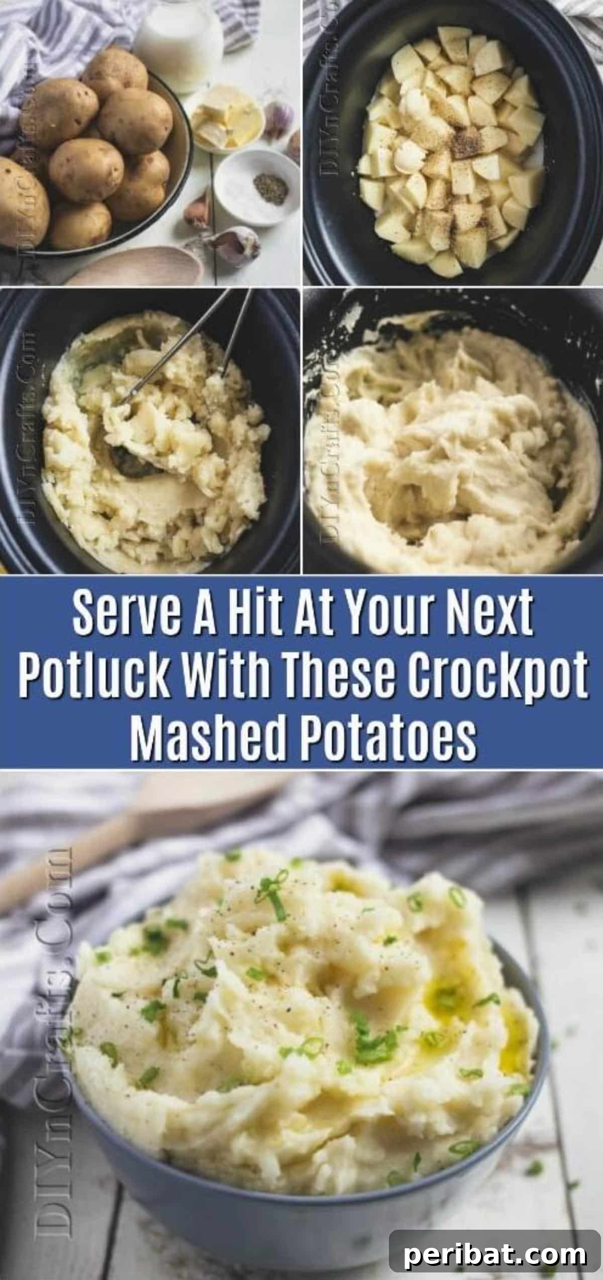 Crockpot Mashed Potatoes ready to be served, showing a creamy texture