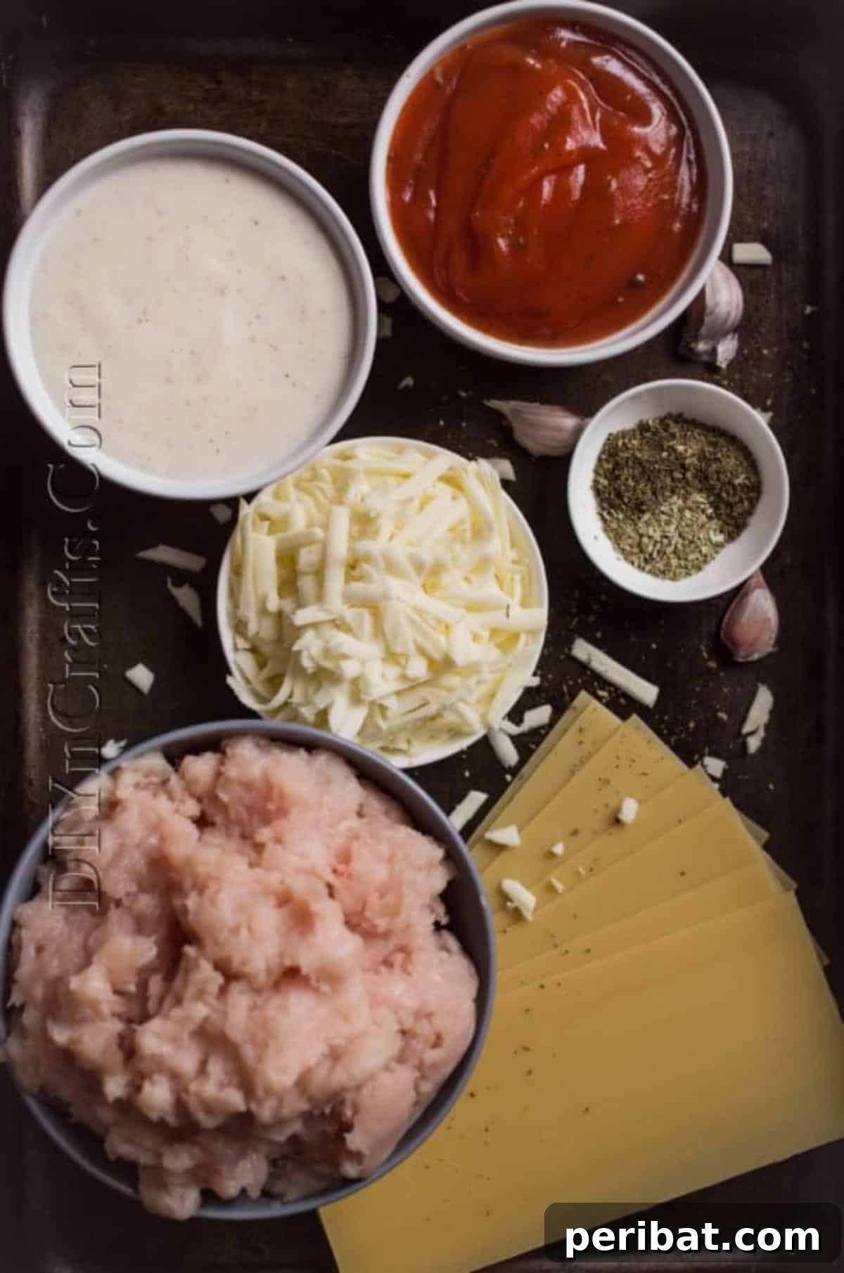 Slow Cooker Lasagna: Classic Flavor, Zero Fuss 3 Close-up of fresh lasagna ingredients ready for assembly.