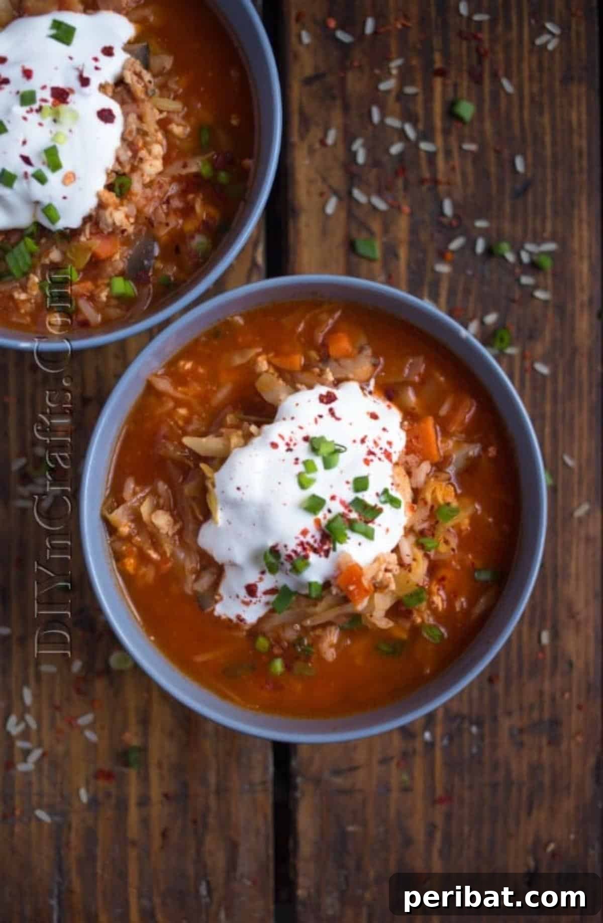 Guilt-Free Comfort: The Ultimate Cabbage Roll Soup 7 Cabbage Roll Soup Served with Sour Cream