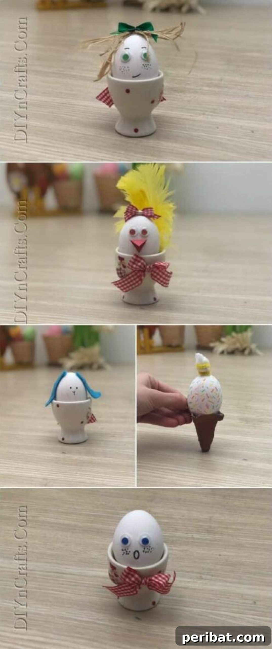 5 Brilliant & Easy Easter Egg Projects 2 A vibrant collage showcasing five easy, creative, and unique DIY Easter egg decorating ideas perfect for fun family crafting sessions.