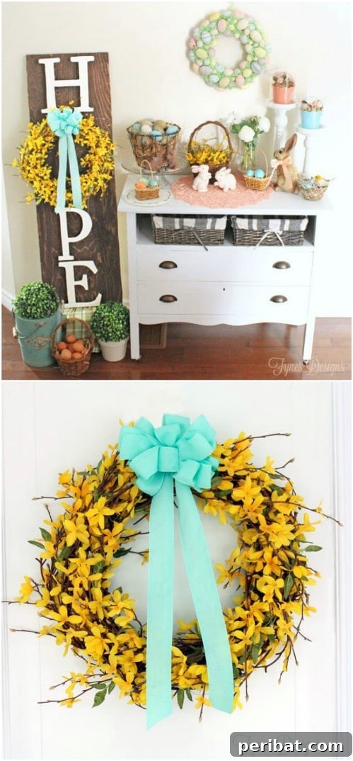 Repurposed Wood Easter Wreath Sign