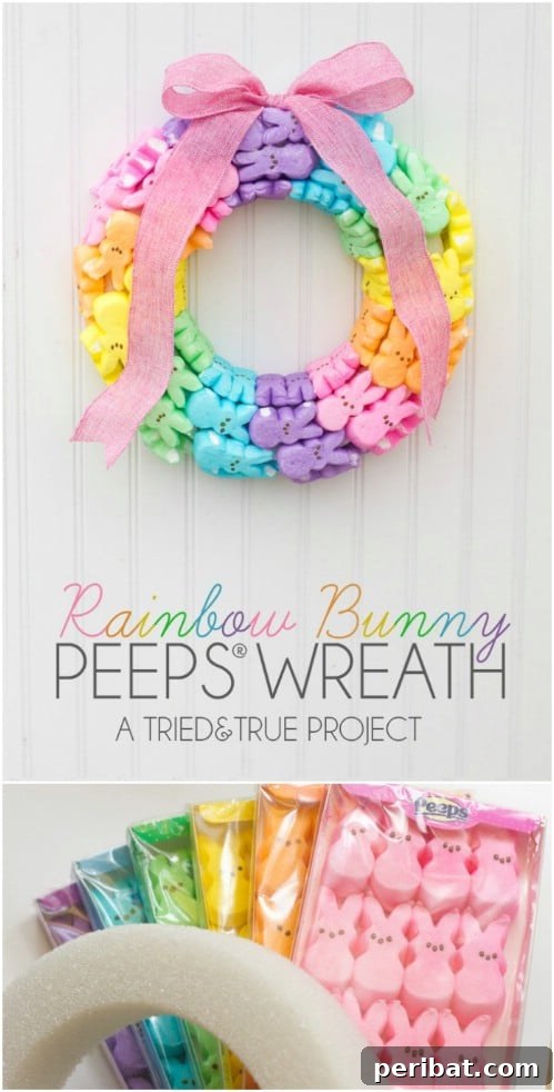 Rainbow Peeps Wreath