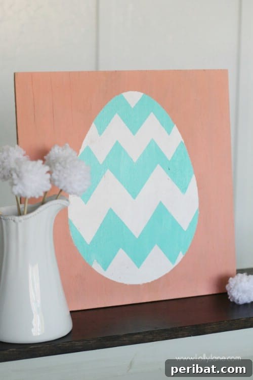 Wooden Easter Egg Sign Décor