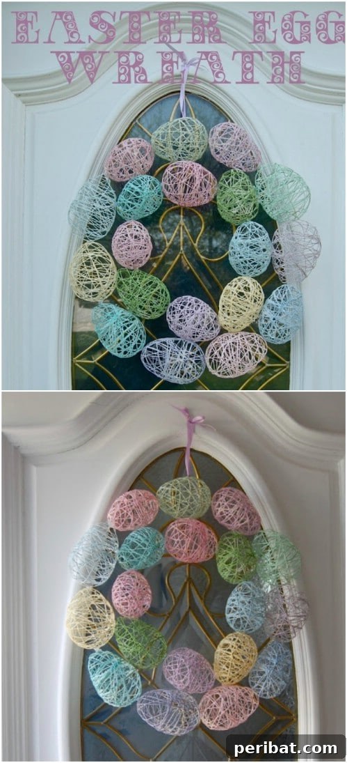 Embroidery Floss Easter Egg Wreath