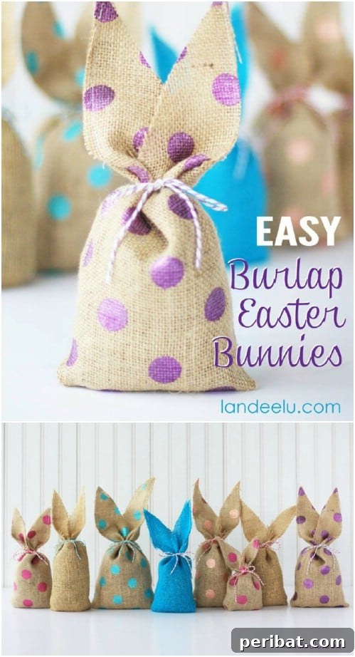 Cute DIY Burlap Easter Bunnies