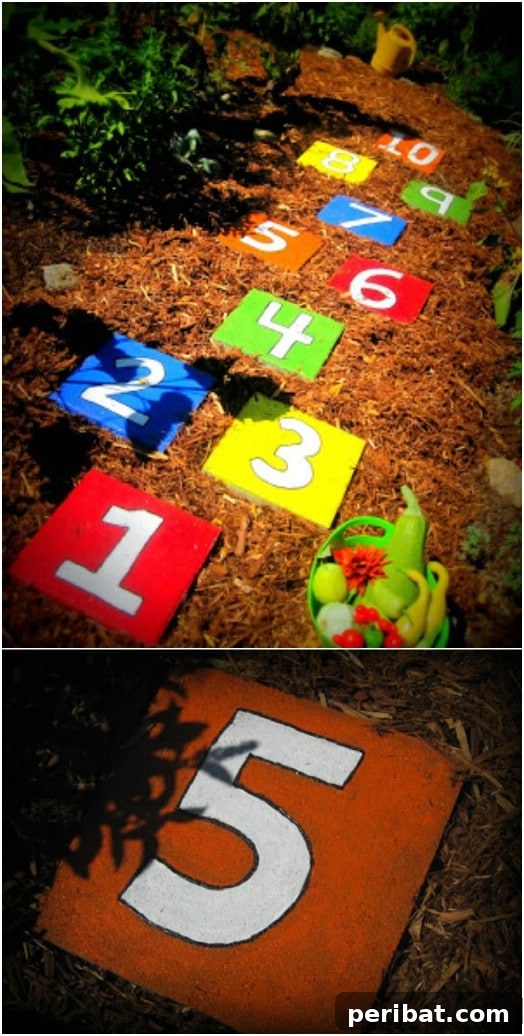 30 DIY Outdoor Play Zones for Unforgettable Summer Fun 12 DIY Hopscotch Stepping Stones
