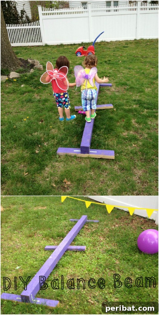 30 DIY Outdoor Play Zones for Unforgettable Summer Fun 16 DIY Kid Sized Balance Beam