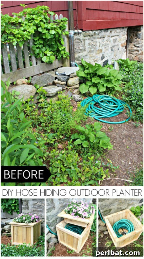 Clever DIY Hose Organizers to Neaten Your Outdoor Space 8 DIY Garden Hose Planter