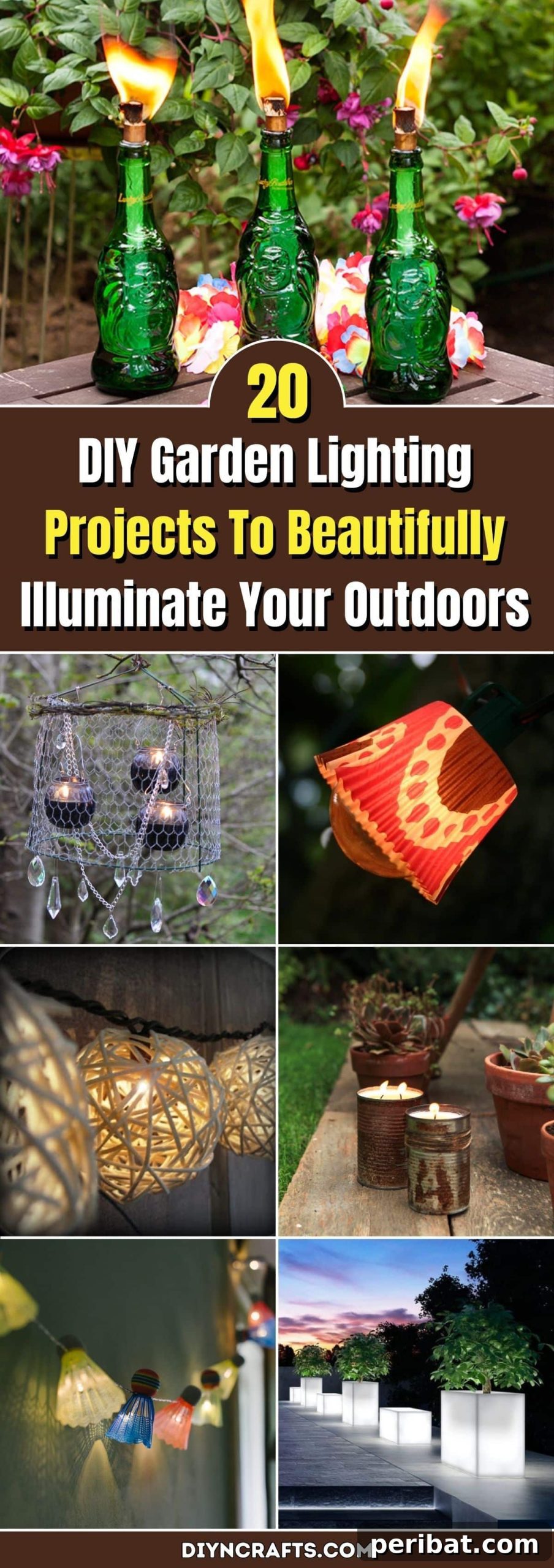 Craft a Luminous Landscape: 20 DIY Garden Lighting Ideas - Peribat