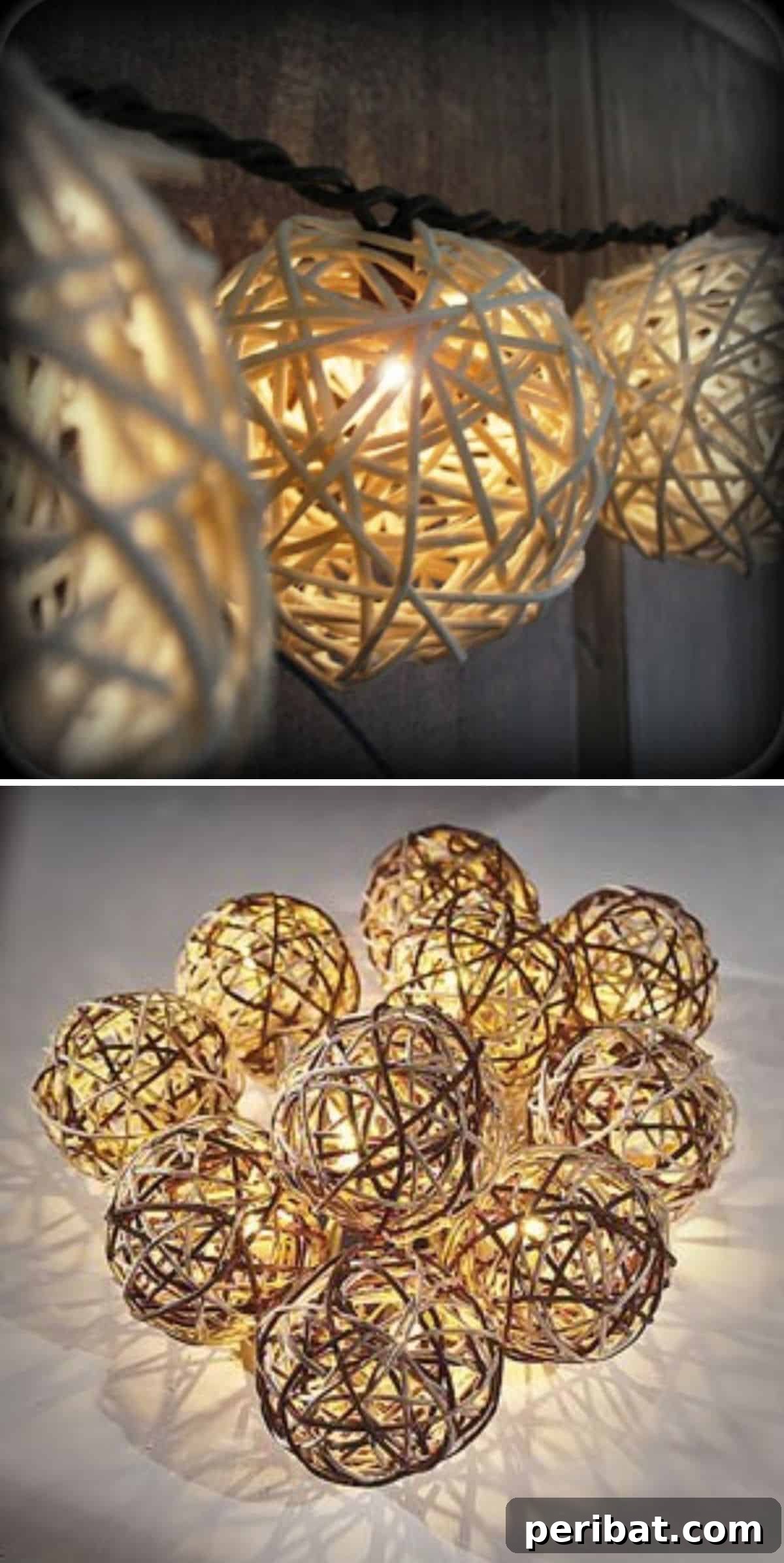 Craft a Luminous Landscape: 20 DIY Garden Lighting Ideas 12 Rattan Ball String Lights