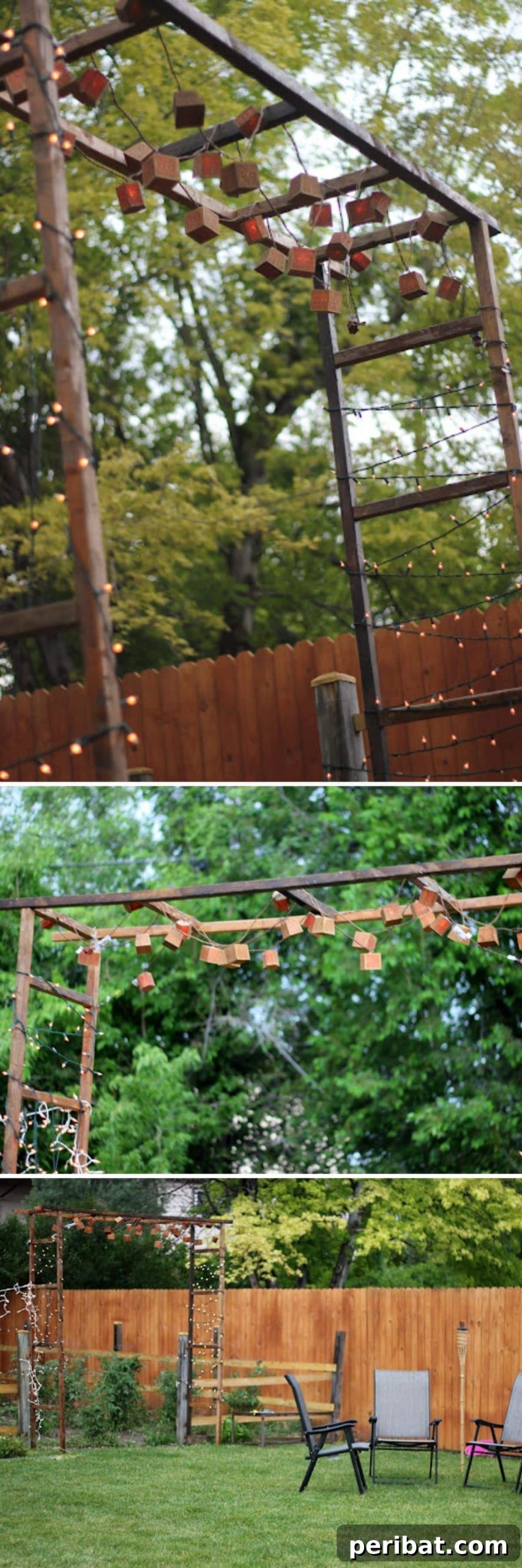 Craft a Luminous Landscape: 20 DIY Garden Lighting Ideas 8 Rustic DIY Lighted Garden Gate