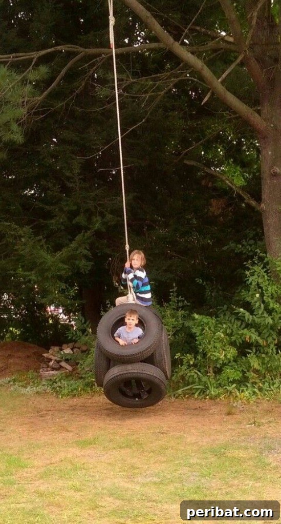 DIY Multi-Child Tire Swing