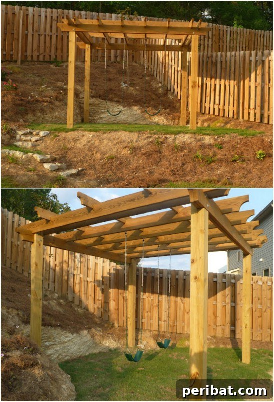 DIY Pergola and Swing Set Combination
