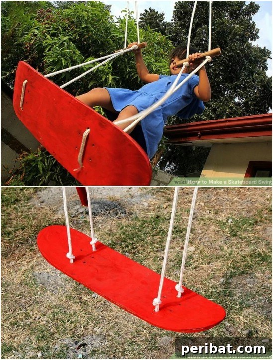 Repurposed Skateboard Swing for Backyard