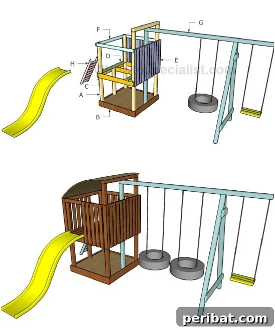 Creative DIY Tire Swing Set