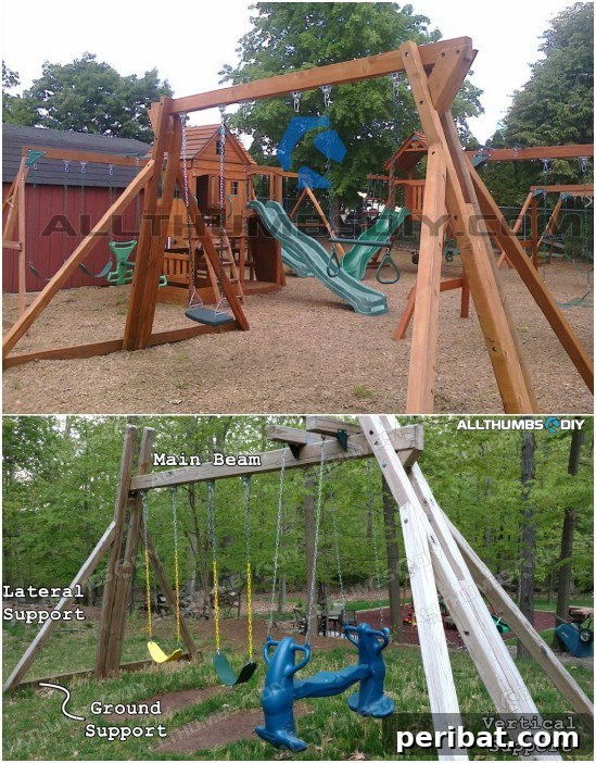 Easy DIY Friendly Wooden Swing Set
