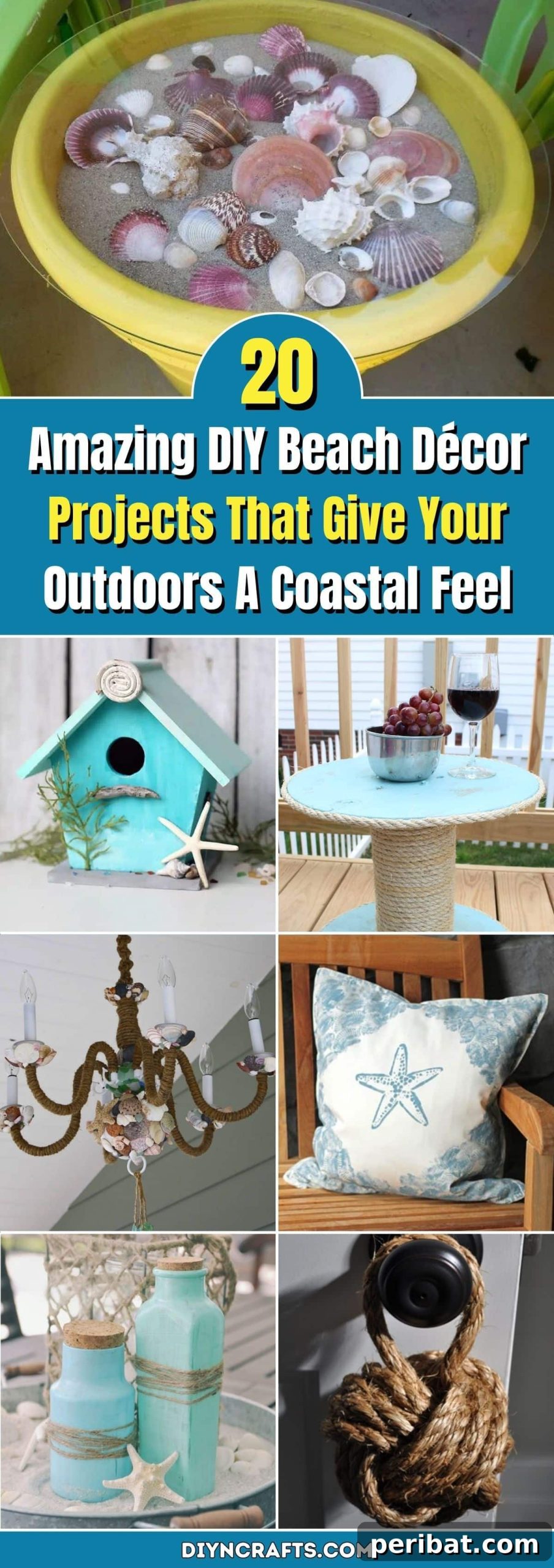 20 Creative DIY Projects for a Stunning Coastal Outdoor Oasis 2 20 Amazing DIY Beach Décor Projects That Give Your Outdoors A Coastal Feel pinterest image