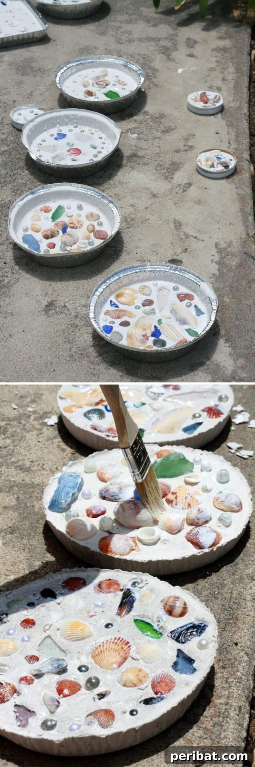 20 Creative DIY Projects for a Stunning Coastal Outdoor Oasis 19 DIY Seashell Stepping Stones