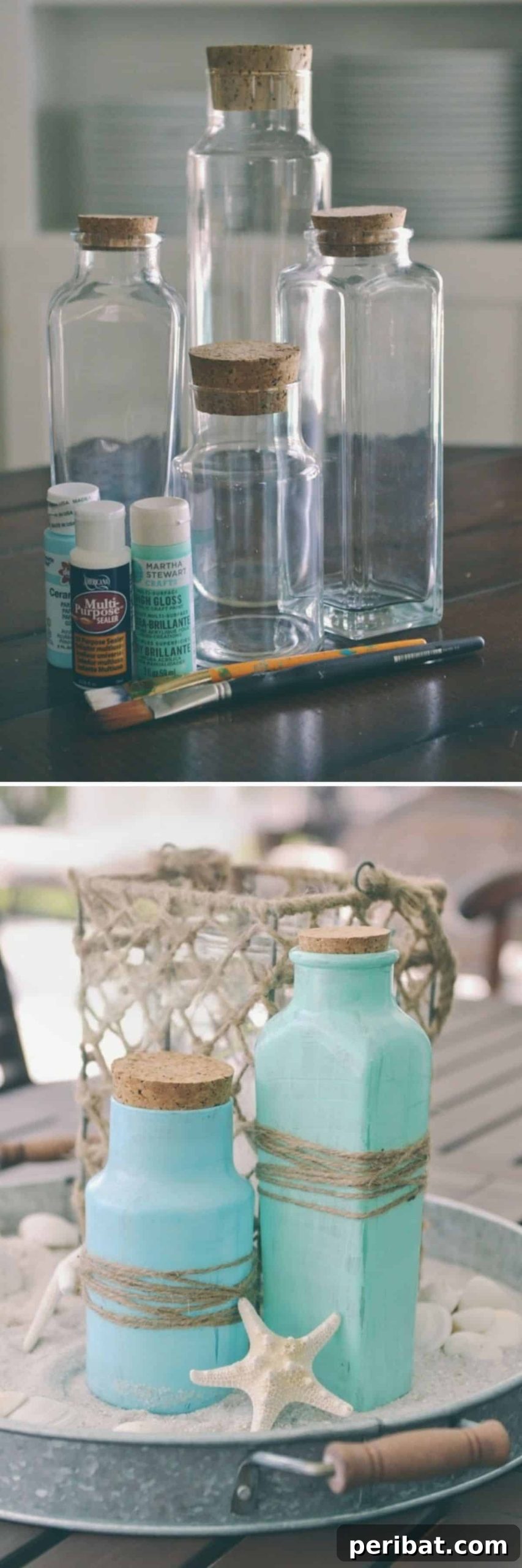 20 Creative DIY Projects for a Stunning Coastal Outdoor Oasis 4 DIY Glass Beach Bottles