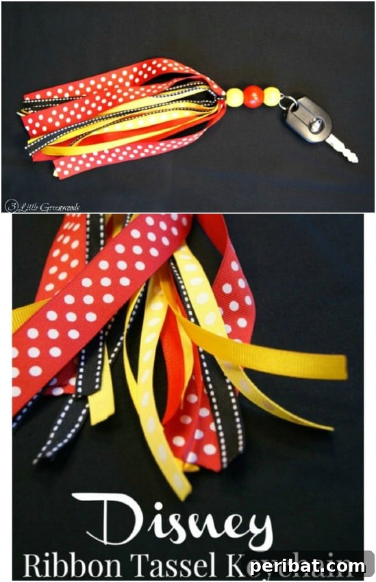 Endless Disney Crafting Fun for Kids 17 Disney Inspired Ribbon Keychain With Tassel craft