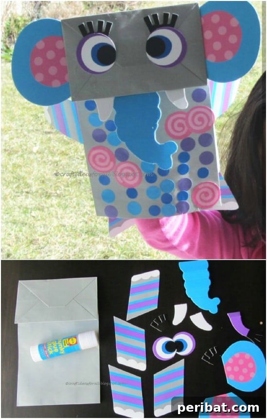 Endless Disney Crafting Fun for Kids 26 Simple DIY Dumbo Lunch Bag Craft puppet