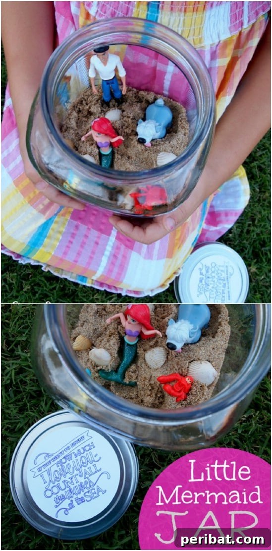 Endless Disney Crafting Fun for Kids 31 DIY Little Mermaid Jar diorama
