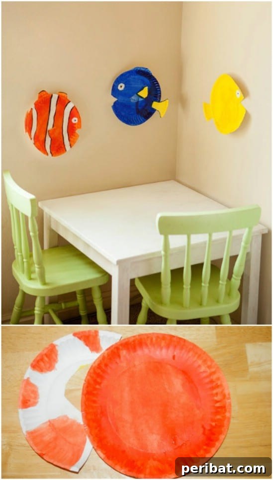 Endless Disney Crafting Fun for Kids 38 DIY Nemo Paper Plate Fish craft