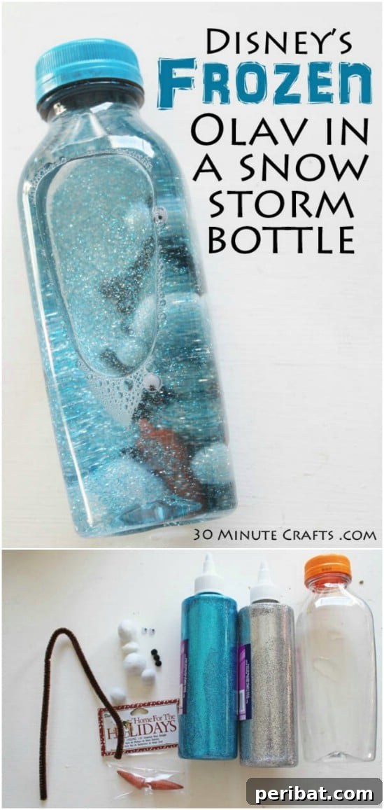 Endless Disney Crafting Fun for Kids 39 Disney’s Olaf In A Snow Storm Bottle craft