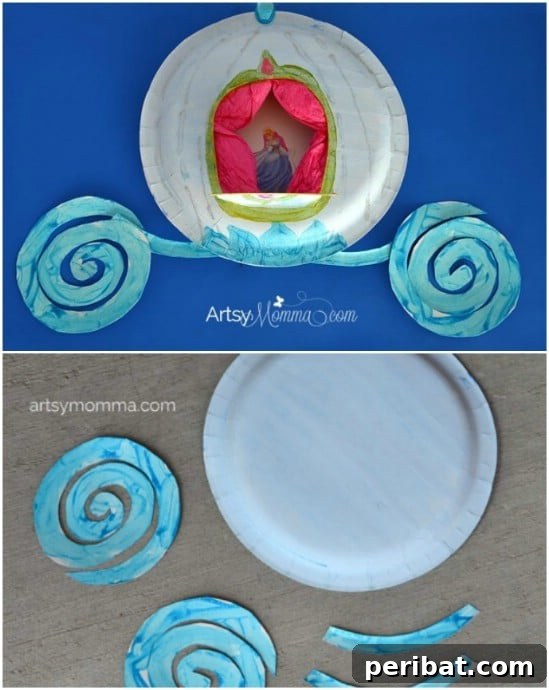 Endless Disney Crafting Fun for Kids 41 DIY Paper Plate Cinderella Carriage craft