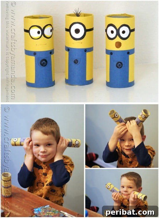 Endless Disney Crafting Fun for Kids 46 Upcycled Toilet Paper Tube Minions craft