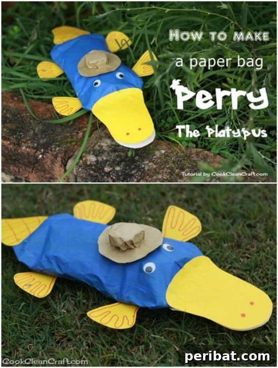 Endless Disney Crafting Fun for Kids 48 Paper Bag Perry The Platypus craft