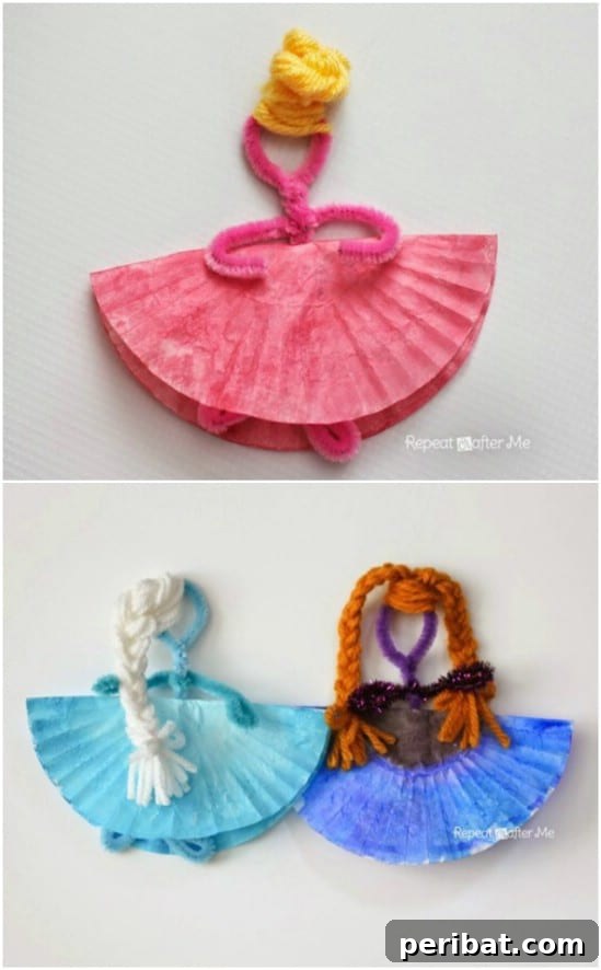 Endless Disney Crafting Fun for Kids 50 Upcycled Muffin Paper Disney Princess craft