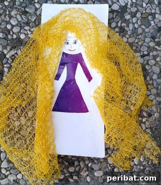 Endless Disney Crafting Fun for Kids 60 Adorable DIY Rapunzel Art with potato sack hair