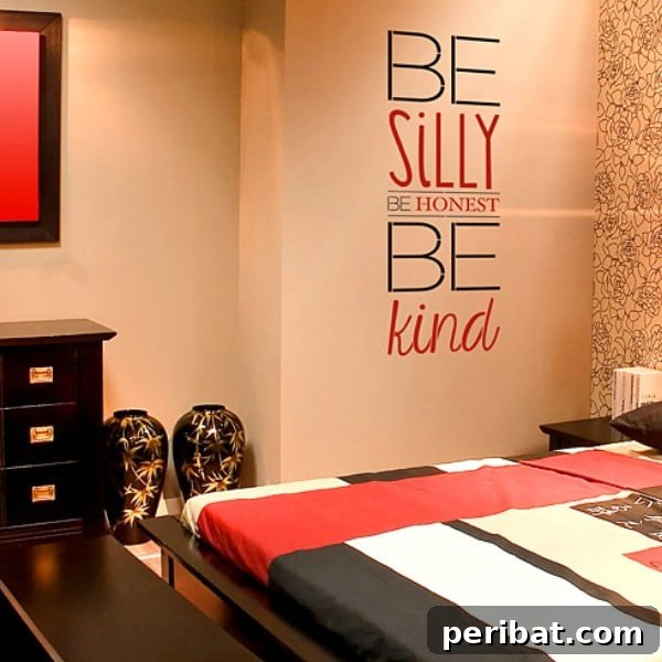 'Be Silly, Be Honest, Be Kind' Wall Quote for Teenagers' and Kids' Rooms