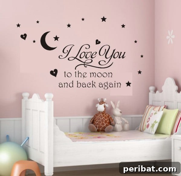 'To The Moon and Back' Decal: Perfect Nursery Wall Art for Babies and Toddlers