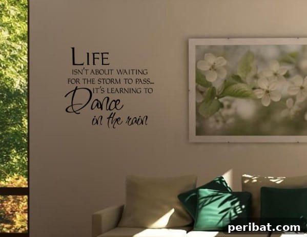 Inspirational 'Dance In The Rain' Wall Decal for Home Resilience