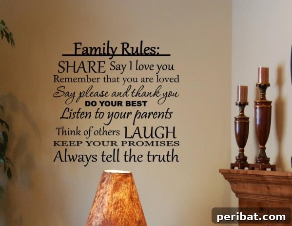Decorative 'Family Rules' Wall Decal for Inspiring Children