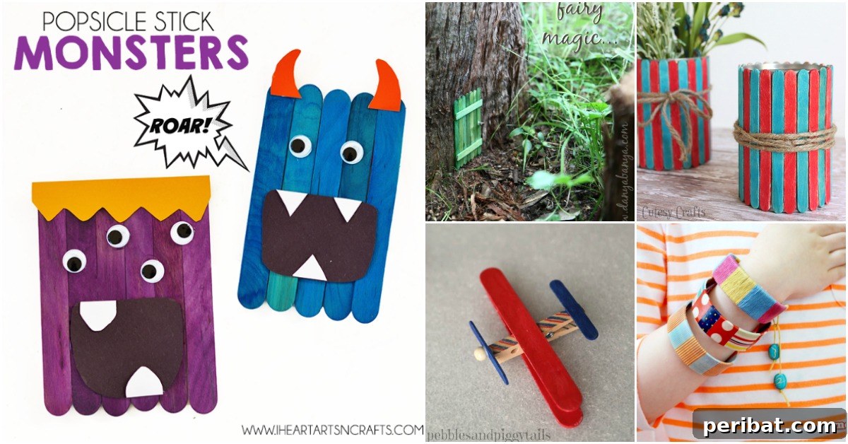 Crafting Summer Memories: Delightful Popsicle Stick Projects for Kids 2 Collection of colorful popsicle stick crafts for kids