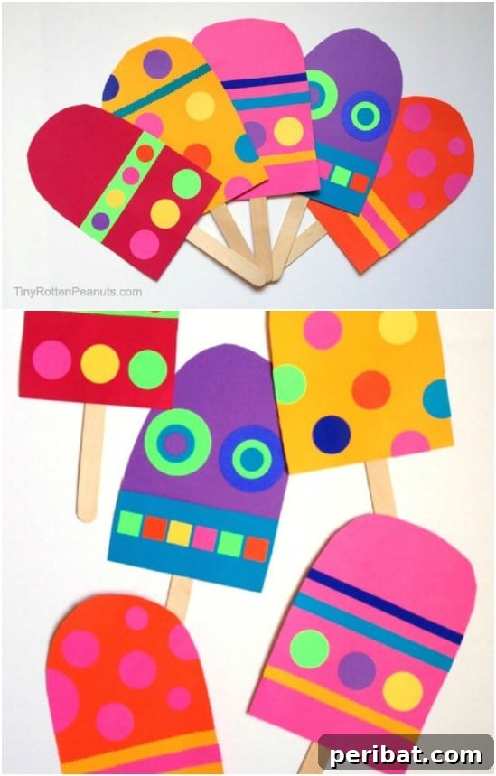 Crafting Summer Memories: Delightful Popsicle Stick Projects for Kids 14 Fun and Colorful Craft Stick Popsicles made from paper and craft sticks