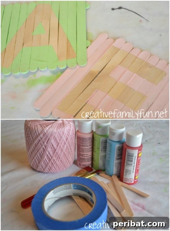 Crafting Summer Memories: Delightful Popsicle Stick Projects for Kids 20 Popsicle Stick Initial Plaque, a personalized bedroom decor idea