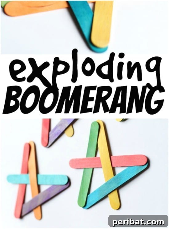 Crafting Summer Memories: Delightful Popsicle Stick Projects for Kids 24 Popsicle Stick Exploding Boomerangs in mid-air