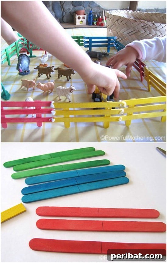 Crafting Summer Memories: Delightful Popsicle Stick Projects for Kids 38 DIY Craft Stick Fencing for miniature play sets