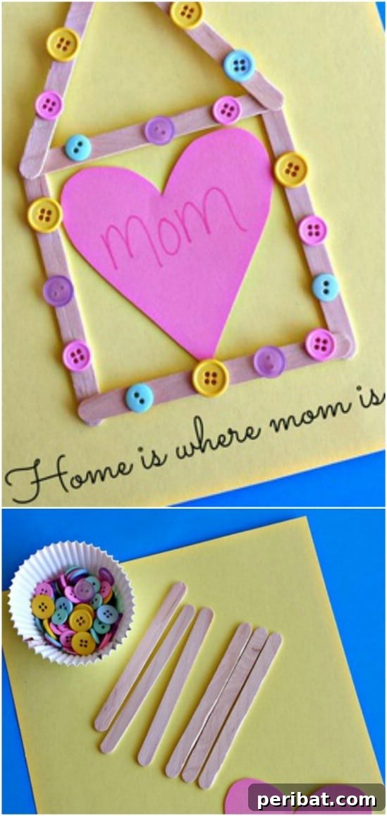 Crafting Summer Memories: Delightful Popsicle Stick Projects for Kids 40 Popsicle Stick Mother’s Day Craft, a miniature house