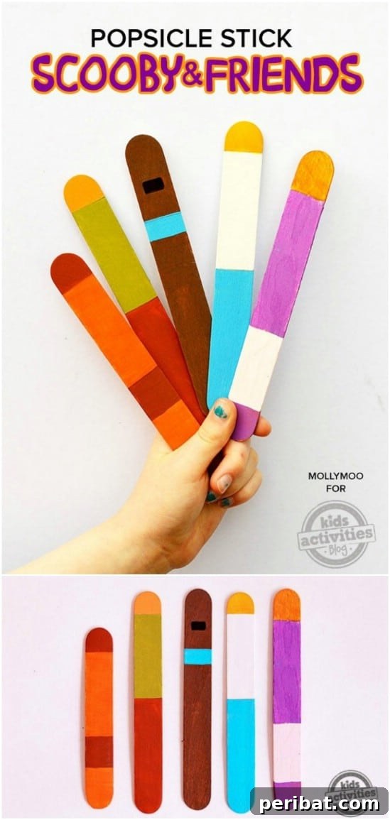 Crafting Summer Memories: Delightful Popsicle Stick Projects for Kids 43 DIY Scooby Doo Popsicle Stick Dolls of the main characters