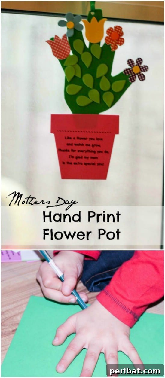 DIY Foam Handprint Flower Pot Card