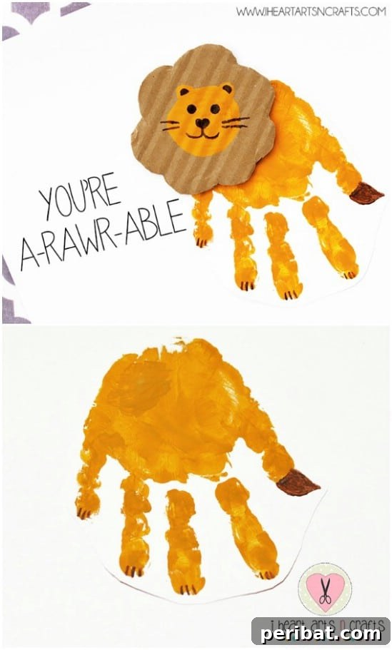 A”rawr”able Handprint Lion Card