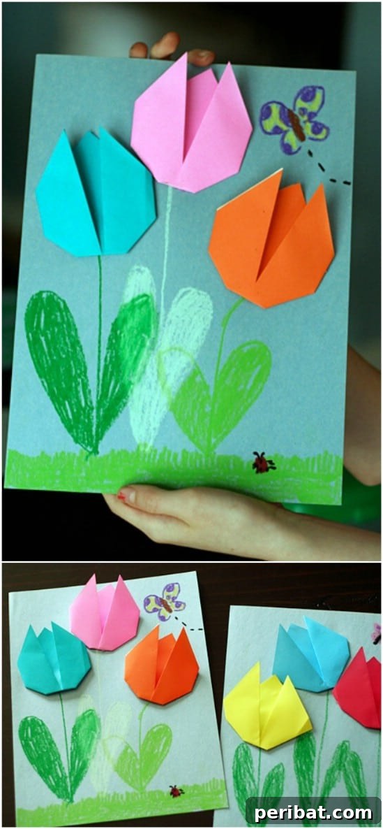 Easy Origami Tulips Card