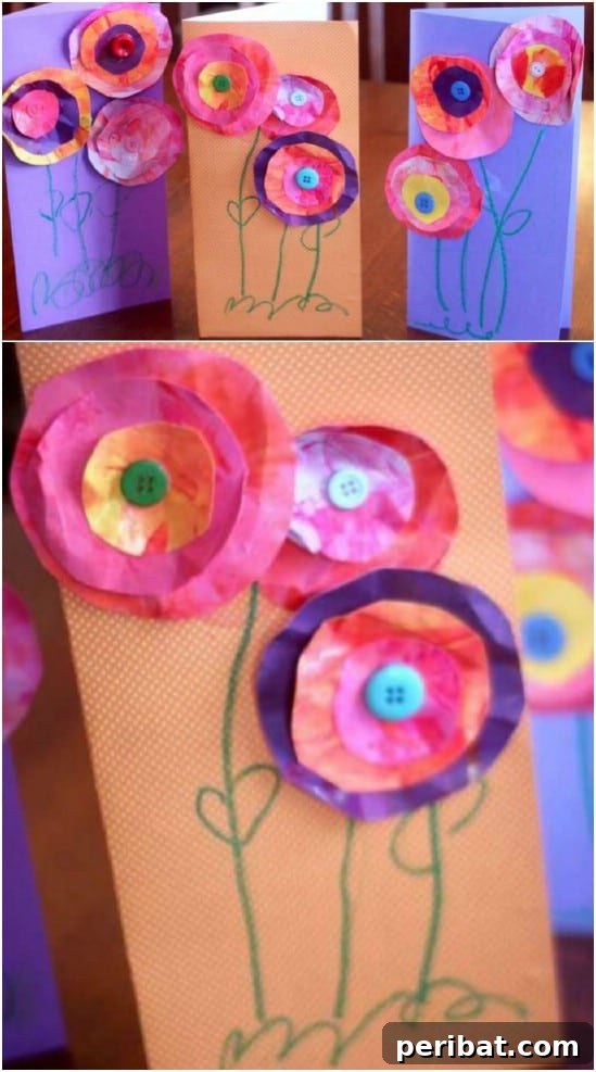 Tissue Paper Flower Cards